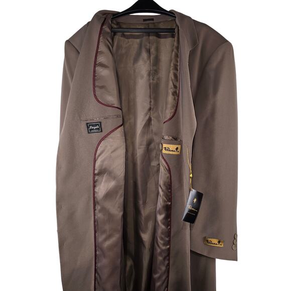 Vintage Falcone Men's Topcoat Carmel Full Length Size 50L New with tags - Picture 6 of 7